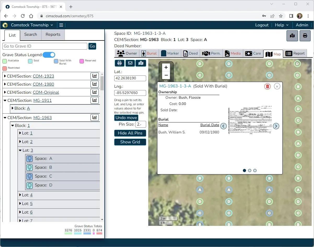 Comstock Township Cemeteries - CIMS Cemetery Software