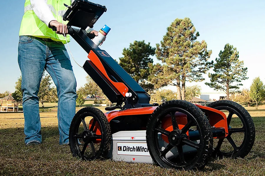Ground penetrating radar on cemetery grounds
